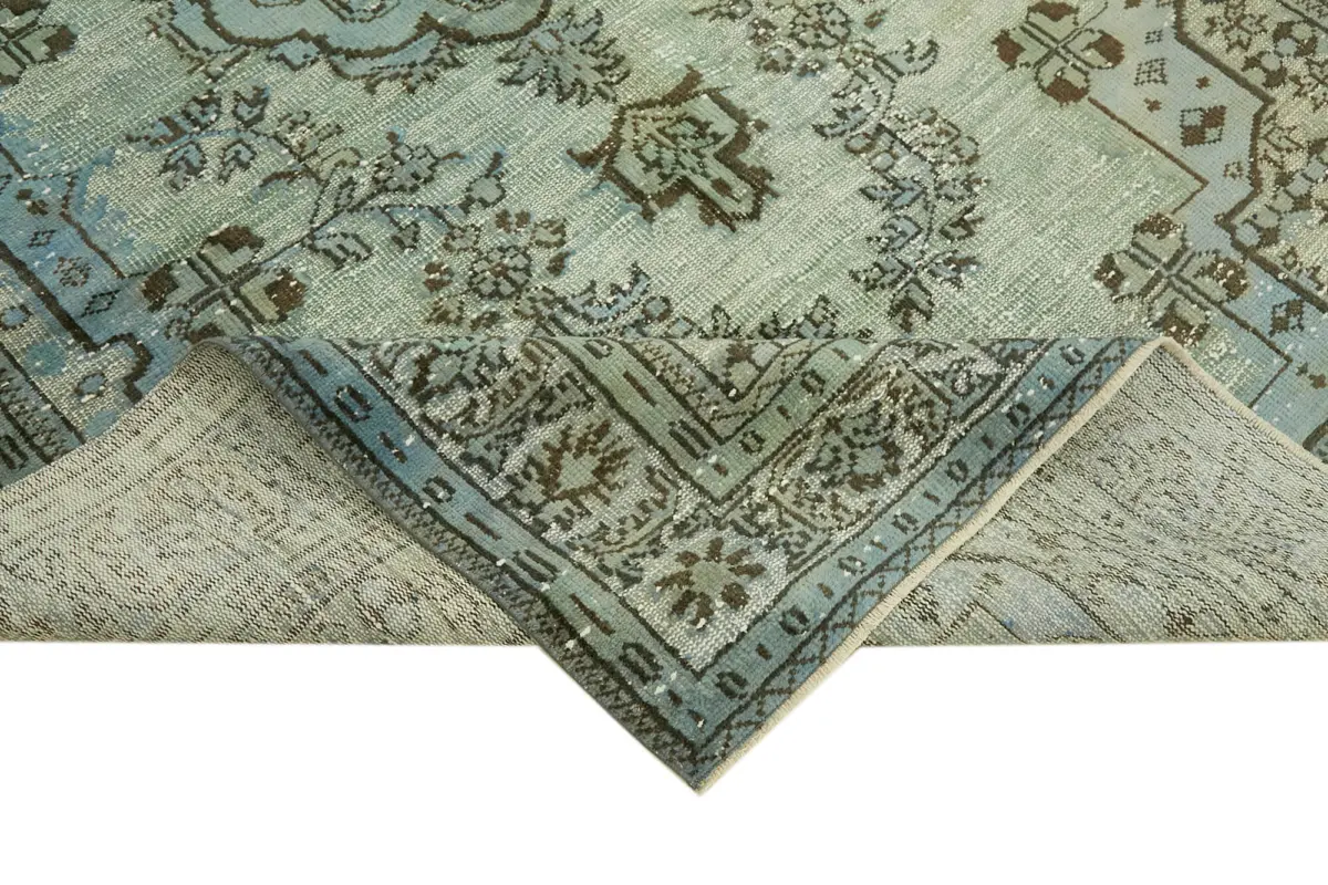 Oyma Mavi Pamuk Üzerine Yün El Dokuma Kilim-190x314 - Görsel 6