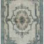 Oyma Mavi Pamuk Üzerine Yün El Dokuma Kilim-220x310