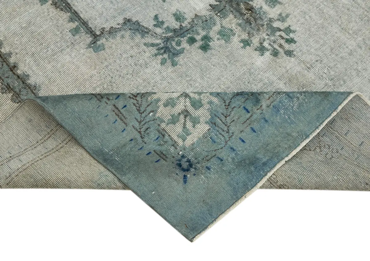 Oyma Mavi Pamuk Üzerine Yün El Dokuma Kilim-220x310 - Görsel 6