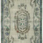 Oyma Mavi Pamuk Üzerine Yün El Dokuma Kilim-161x291