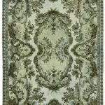 Oyma Mavi Pamuk Üzerine Yün El Dokuma Kilim-160x266