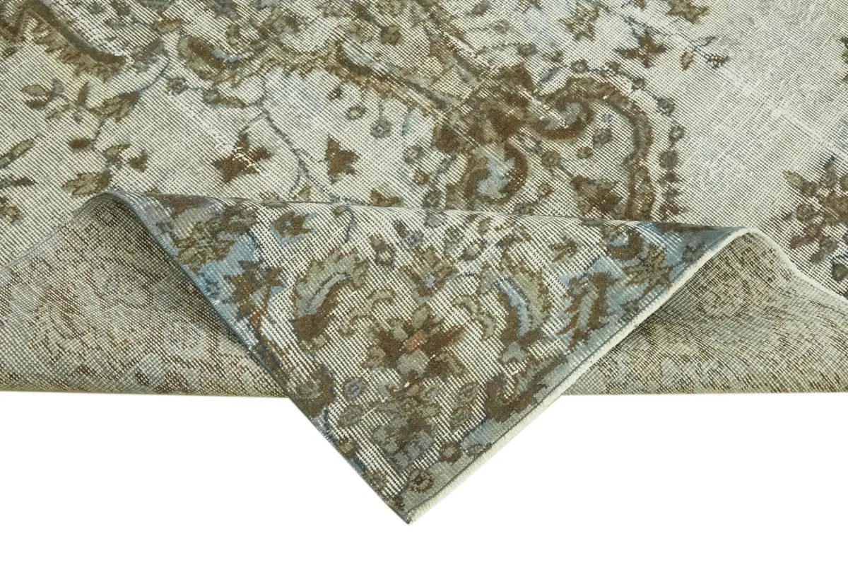 Oyma Mavi Pamuk Üzerine Yün El Dokuma Kilim-177x275 - Görsel 6