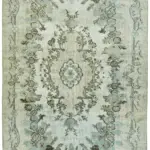 Oyma Mavi Pamuk Üzerine Yün El Dokuma Kilim-171x274