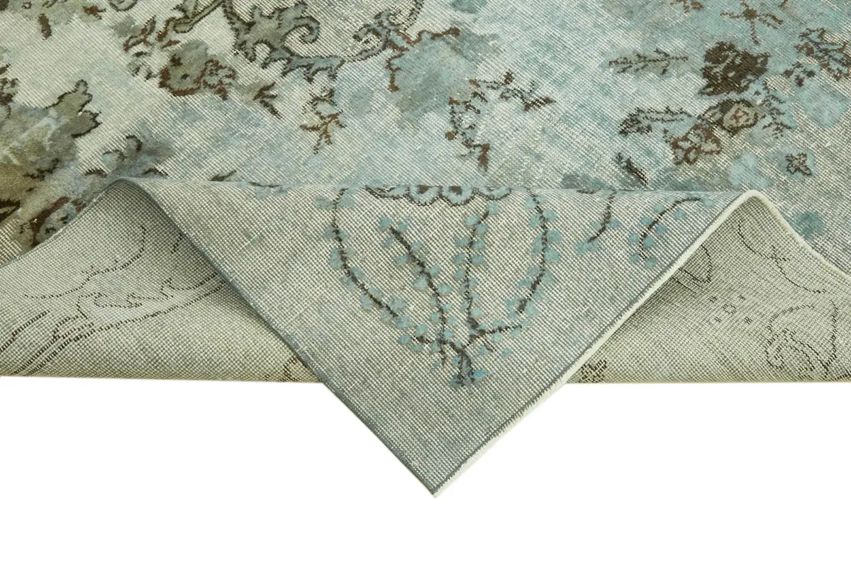 Oyma Mavi Pamuk Üzerine Yün El Dokuma Kilim-171x274 - Görsel 6