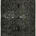 Oyma Siyah Pamuk Üzerine Yün El Dokuma Kilim-165x267