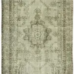 Oyma Gri Pamuk Üzerine Yün El Dokuma Kilim-161x274