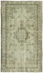 Oyma Gri Pamuk Üzerine Yün El Dokuma Kilim-161x274