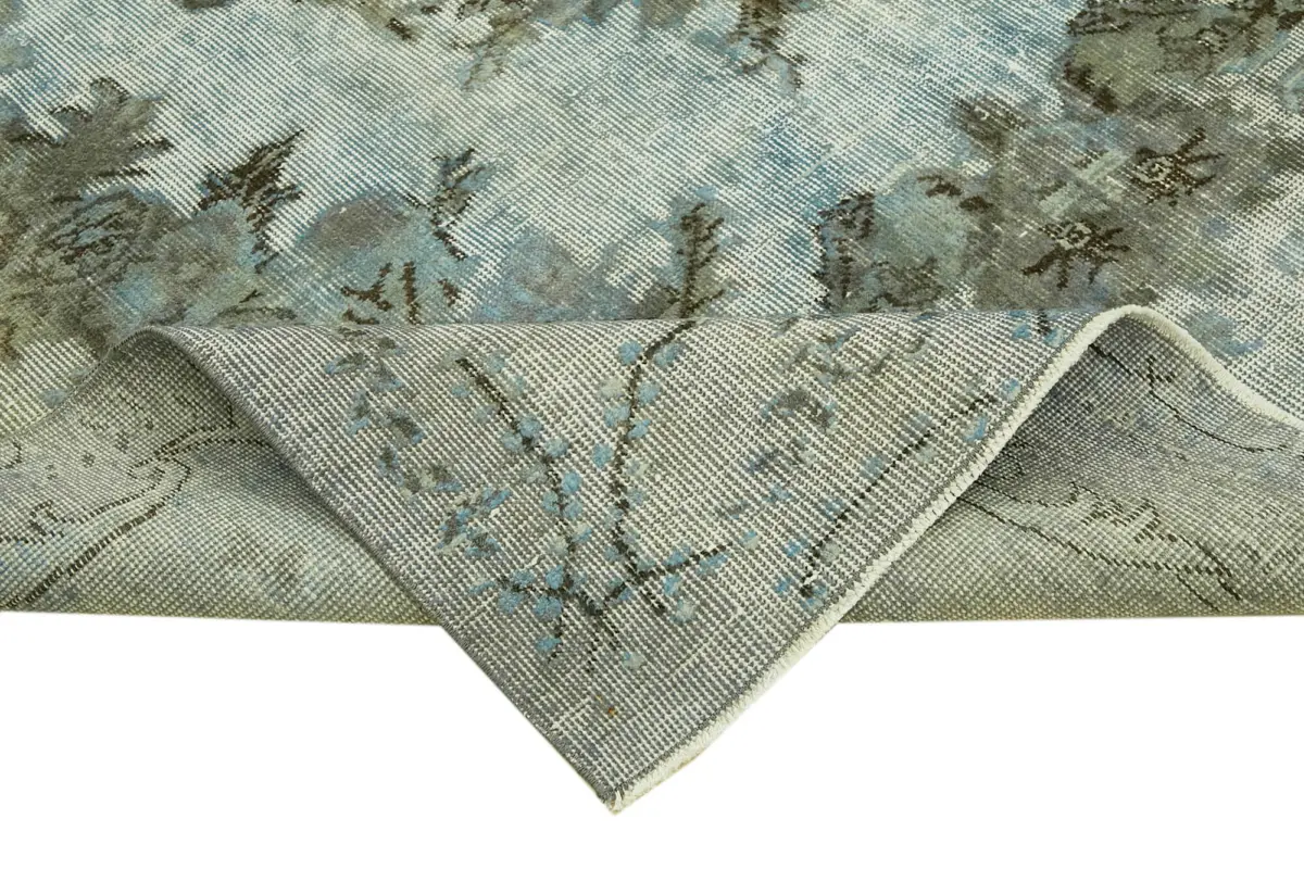 Oyma Mavi Pamuk Üzerine Yün El Dokuma Kilim-169x283 - Görsel 6