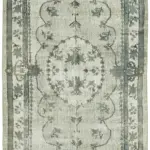 Oyma Mavi Pamuk Üzerine Yün El Dokuma Kilim-181x290