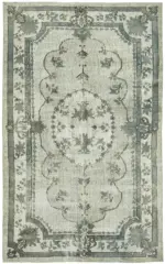 Oyma Mavi Pamuk Üzerine Yün El Dokuma Kilim-181x290