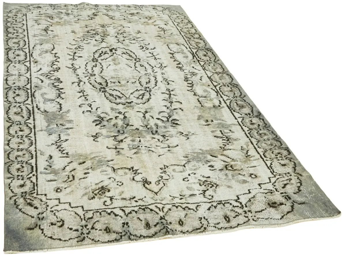 Oyma Gri Pamuk Üzerine Yün El Dokuma Kilim-184x283 - Görsel 2