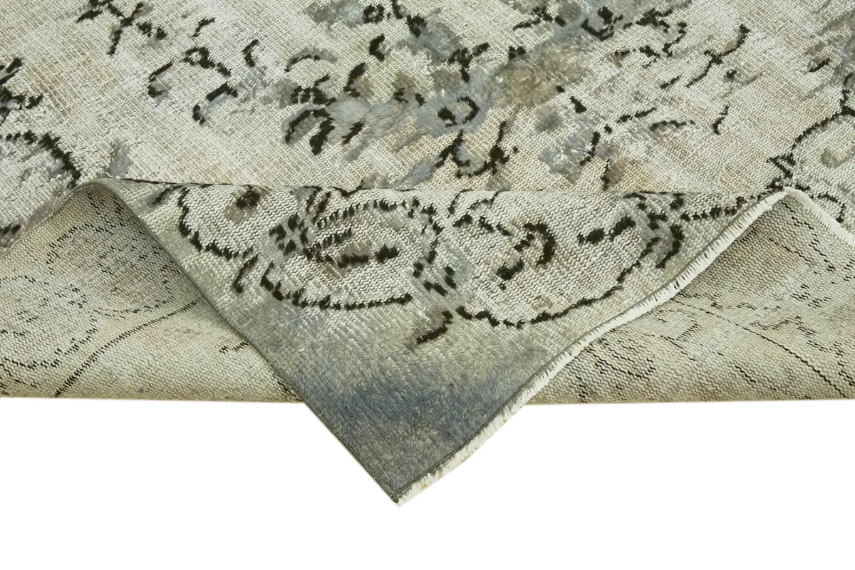 Oyma Gri Pamuk Üzerine Yün El Dokuma Kilim-184x283 - Görsel 6