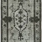 Oyma Siyah Pamuk Üzerine Yün El Dokuma Kilim-166x300