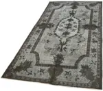 Oyma Siyah Pamuk Üzerine Yün El Dokuma Kilim-166x300 - Görsel 3