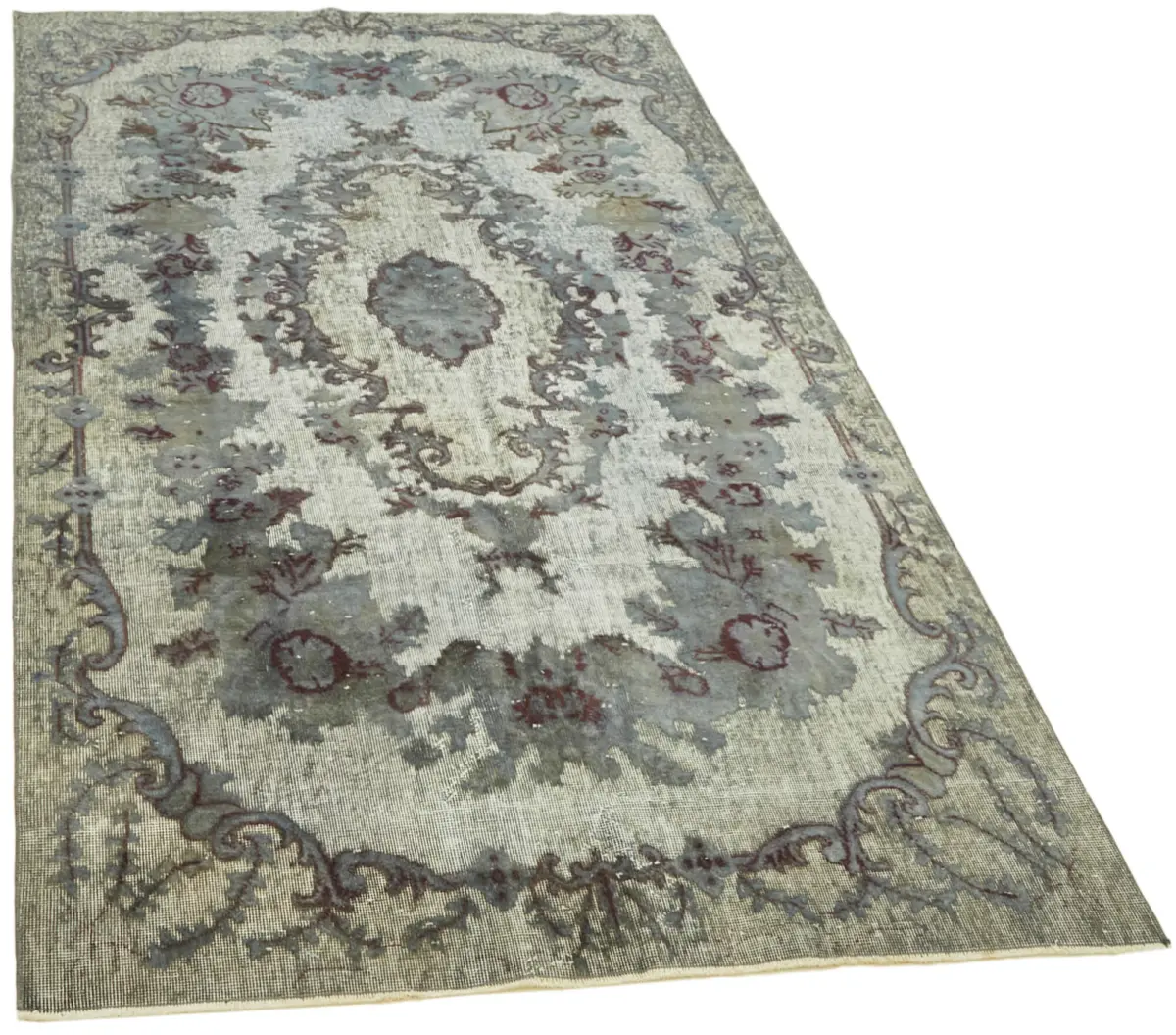 Oyma Gri Pamuk Üzerine Yün El Dokuma Kilim-164x270 - Görsel 2