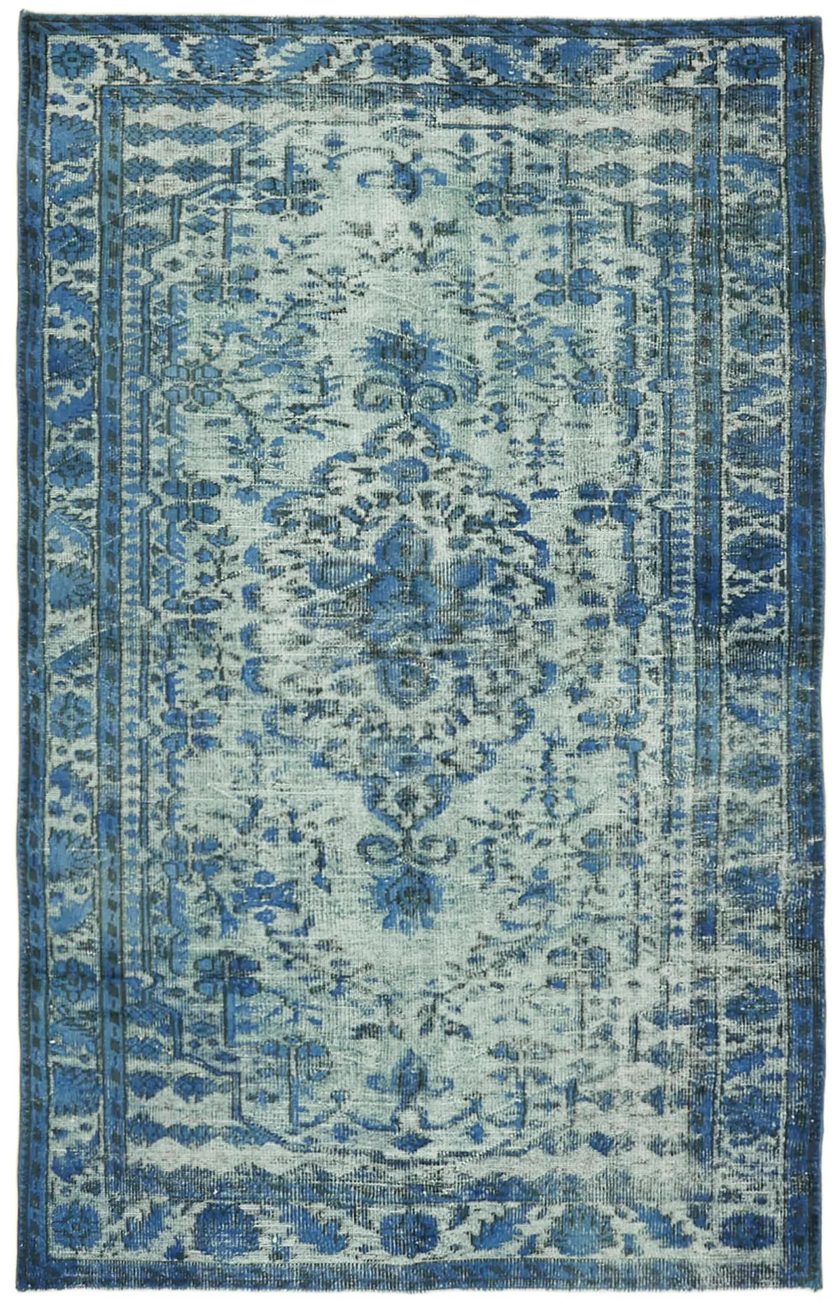 Rc_42579_0_Blue_Hi_Low_Pile_Overdyed_Rugs Oyma Mavi Pamuk Üzerine Yün El Dokuma Kilim-173x268 - Görsel 1