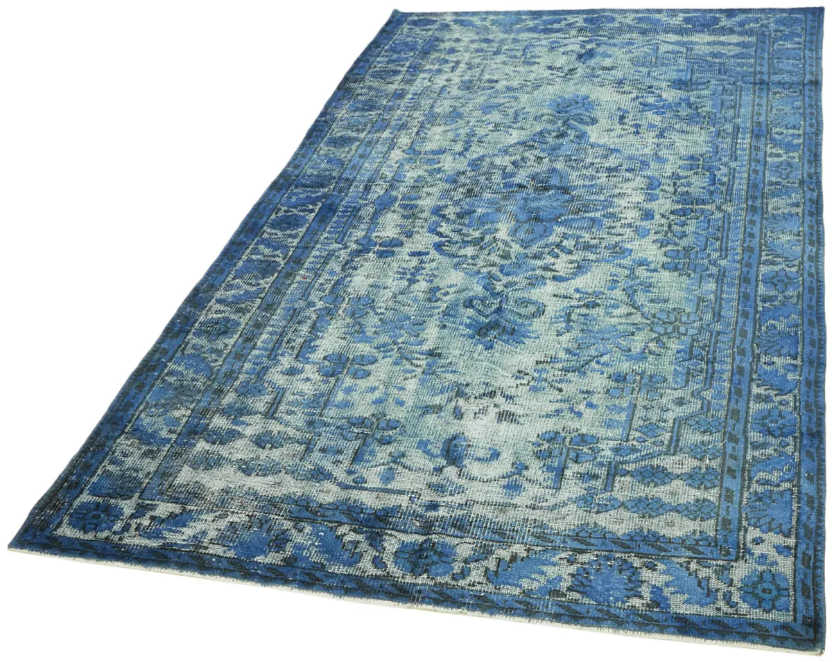 Oyma Mavi Pamuk Üzerine Yün El Dokuma Kilim-173x268 - Görsel 3