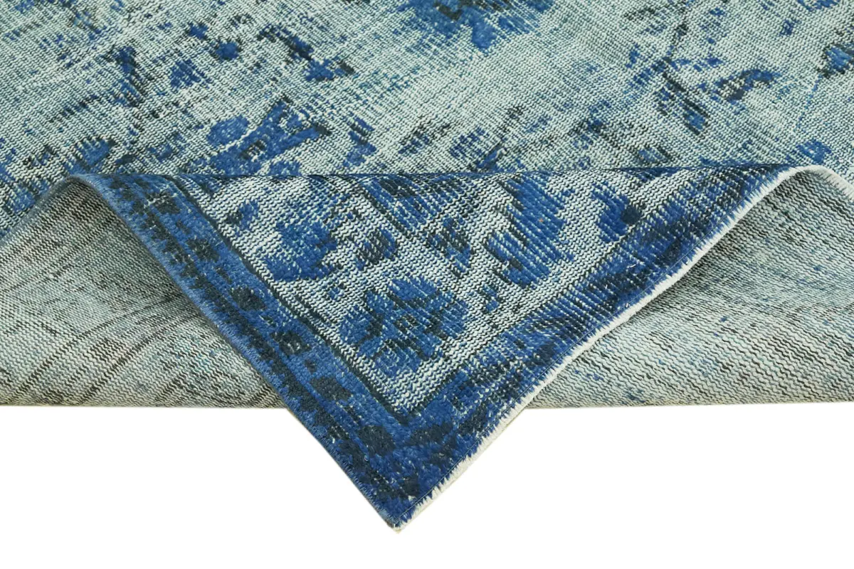 Oyma Mavi Pamuk Üzerine Yün El Dokuma Kilim-173x268 - Görsel 6