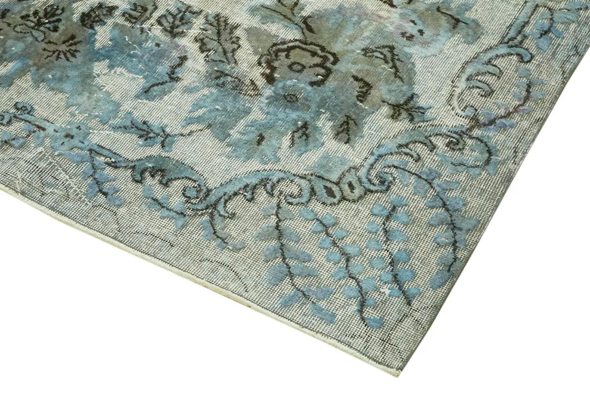 Oyma Mavi Pamuk Üzerine Yün El Dokuma Kilim-185x295 - Görsel 4