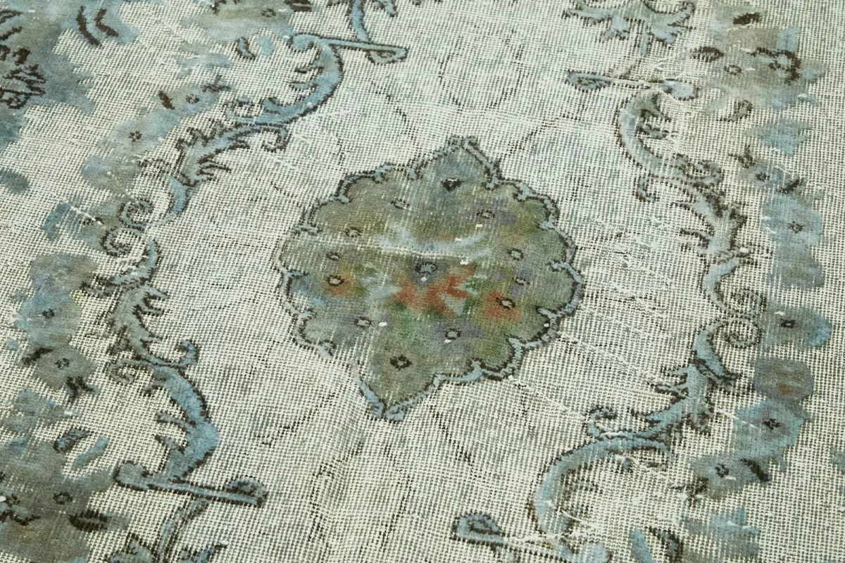 Oyma Mavi Pamuk Üzerine Yün El Dokuma Kilim-185x295 - Görsel 5