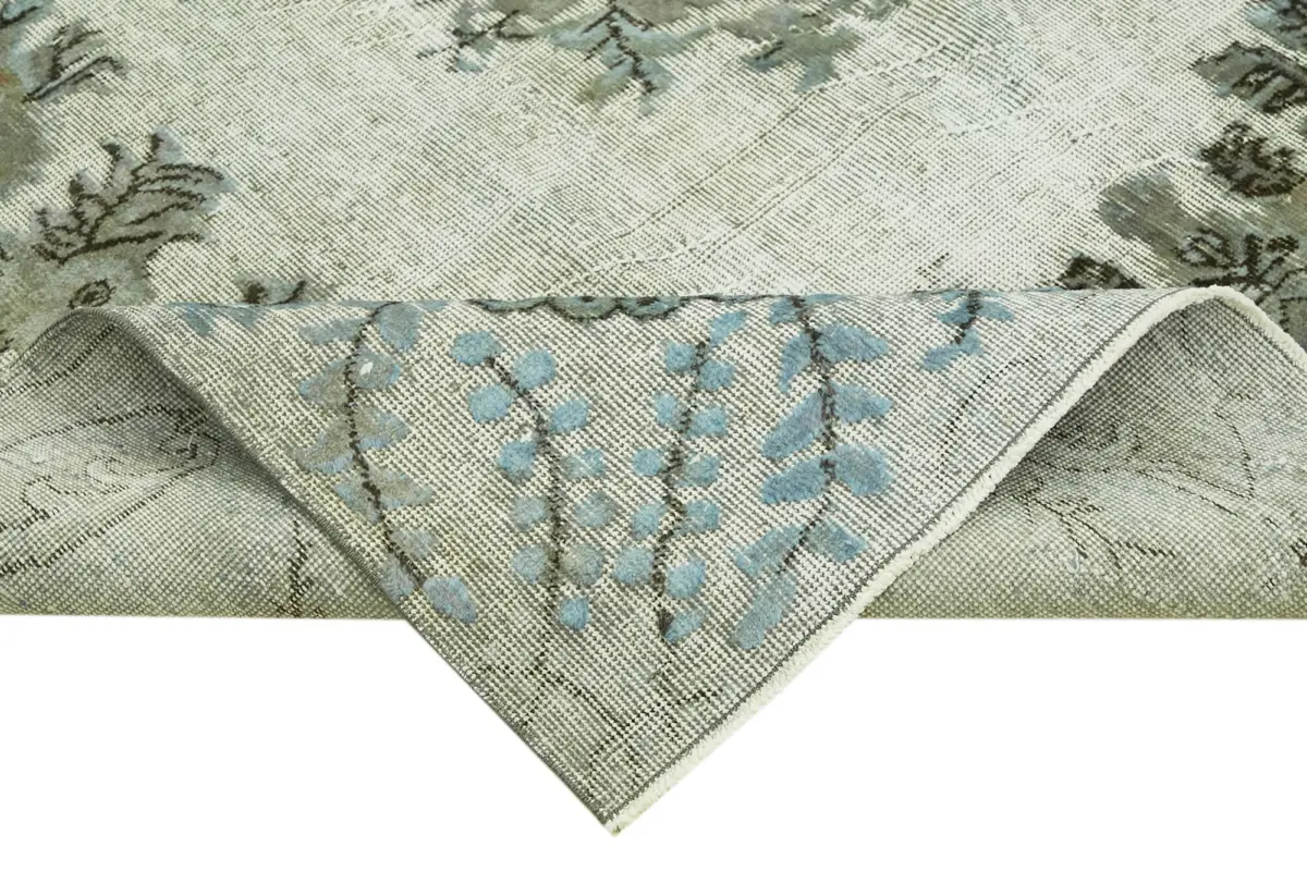 Oyma Mavi Pamuk Üzerine Yün El Dokuma Kilim-185x295 - Görsel 6