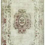 Oyma Gri Pamuk Üzerine Yün El Dokuma Kilim-200x308