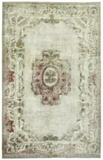 Oyma Gri Pamuk Üzerine Yün El Dokuma Kilim-200x308