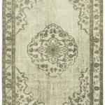 Oyma Gri Pamuk Üzerine Yün El Dokuma Kilim-169x259