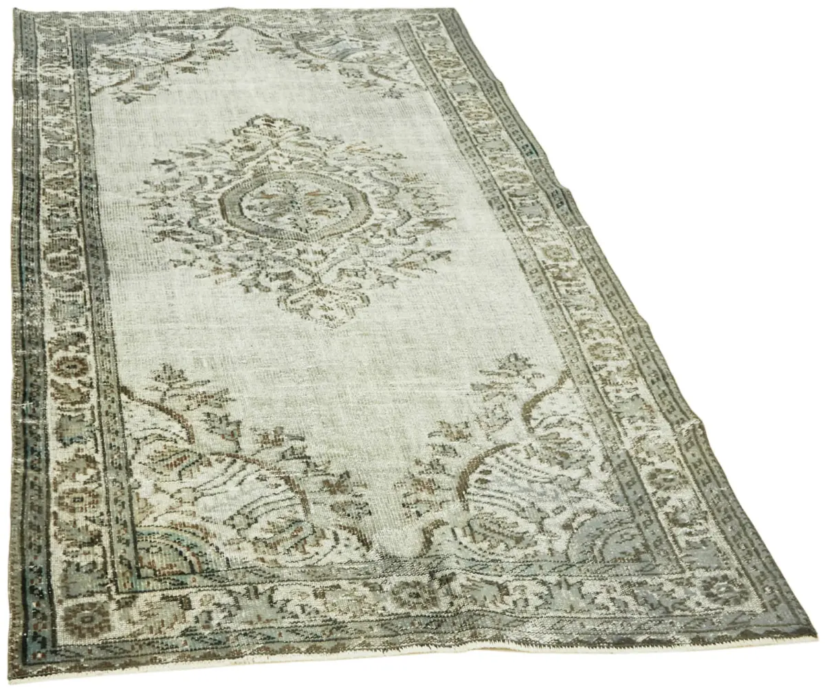Oyma Gri Pamuk Üzerine Yün El Dokuma Kilim-156x264 - Görsel 2