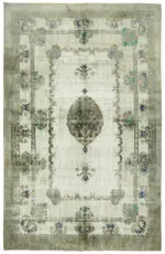 Oyma Gri Pamuk Üzerine Yün El Dokuma Kilim-182x280