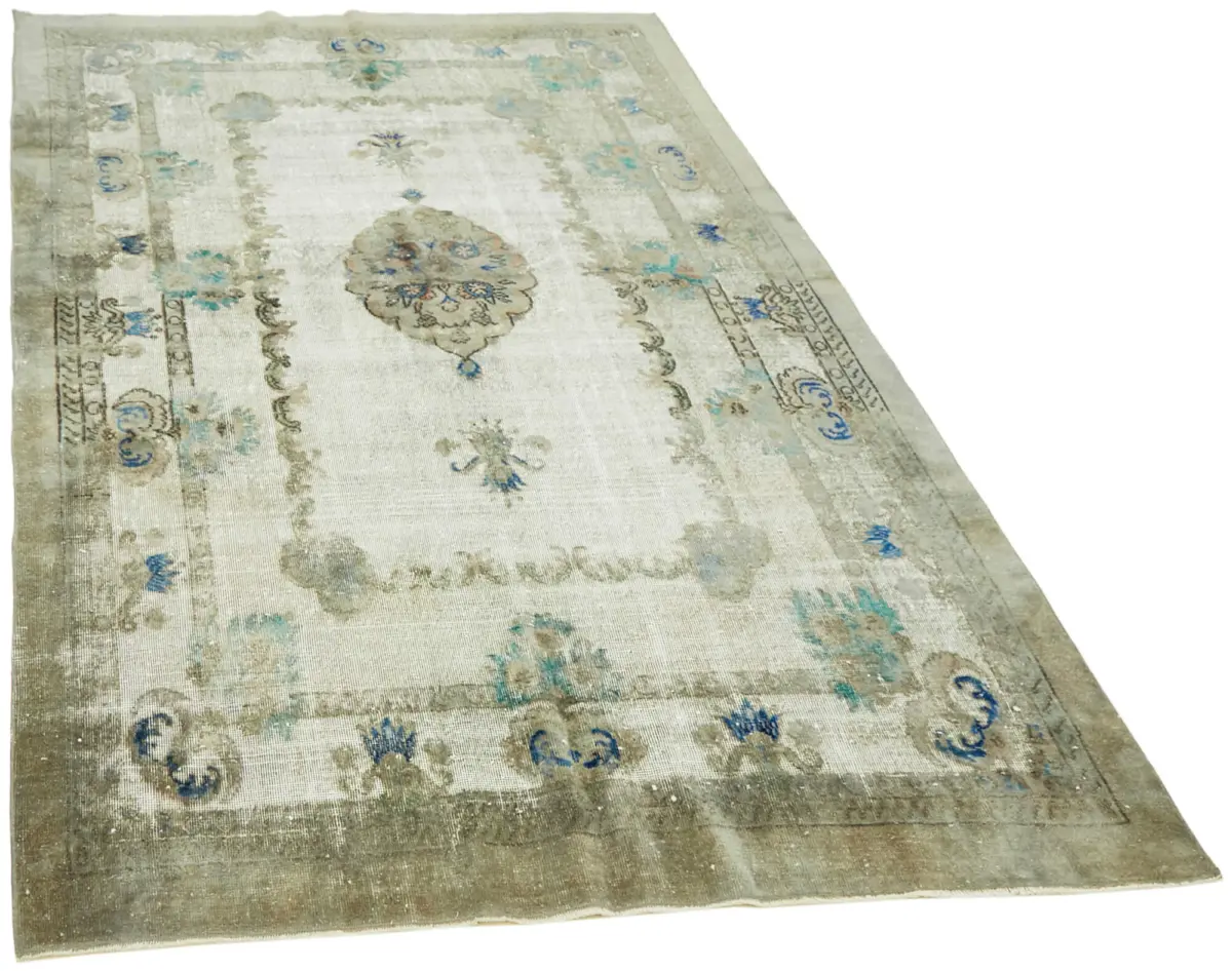 Oyma Gri Pamuk Üzerine Yün El Dokuma Kilim-182x280 - Görsel 2