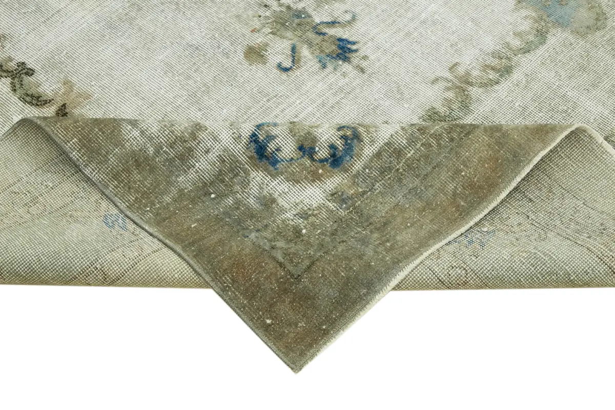 Oyma Gri Pamuk Üzerine Yün El Dokuma Kilim-182x280 - Görsel 6