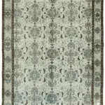 Oyma Mavi Pamuk Üzerine Yün El Dokuma Kilim-190x300
