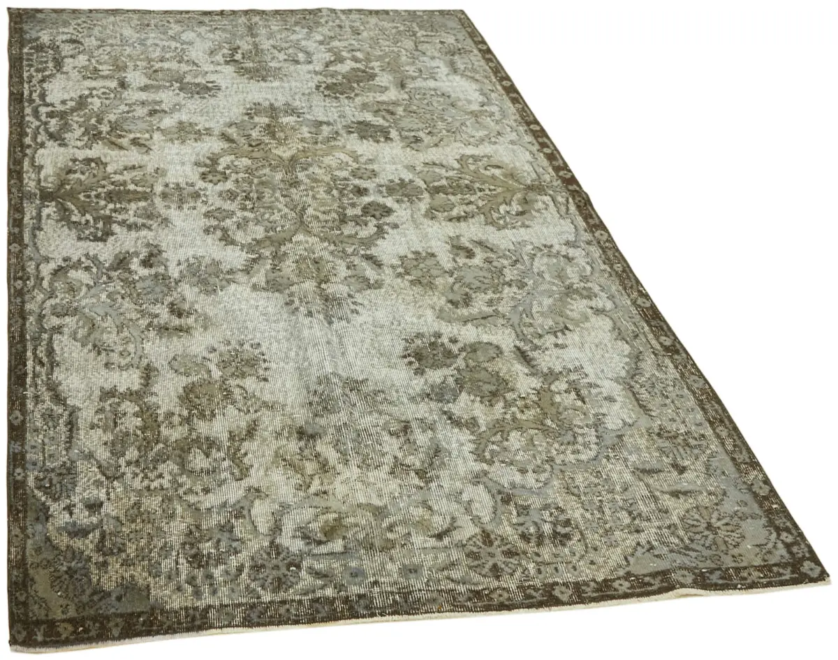 Oyma Gri Pamuk Üzerine Yün El Dokuma Kilim-167x254 - Görsel 2