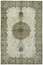 Oyma Gri Pamuk Üzerine Yün El Dokuma Kilim-185x276