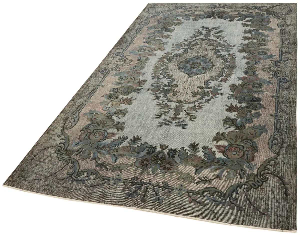 Oyma Gri Pamuk Üzerine Yün El Dokuma Kilim-191x296 - Görsel 3