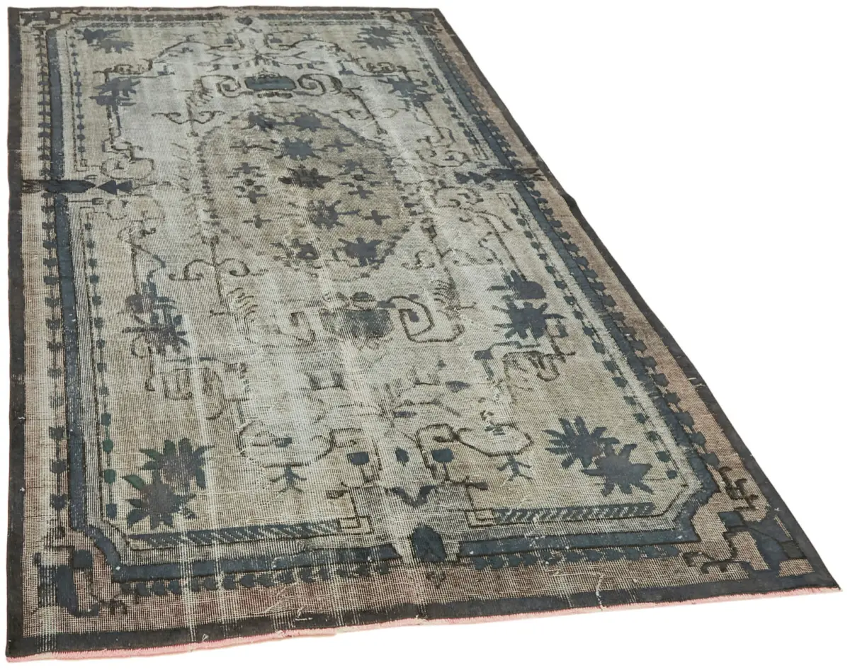 Oyma Gri Pamuk Üzerine Yün El Dokuma Kilim-175x282 - Görsel 2