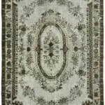 Oyma Gri Pamuk Üzerine Yün El Dokuma Kilim-207x304