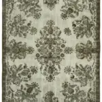 Oyma Gri Pamuk Üzerine Yün El Dokuma Kilim-206x297