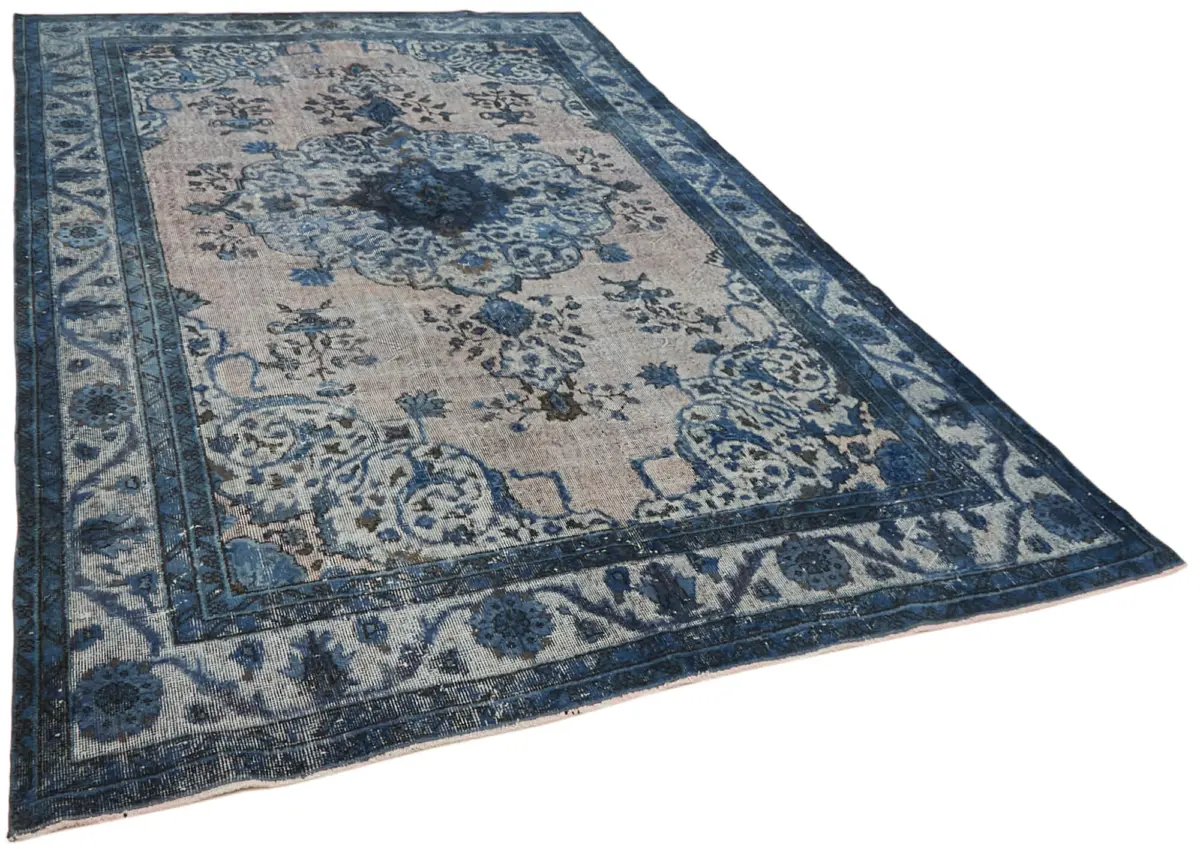 Oyma Mavi Pamuk Üzerine Yün El Dokuma Kilim-206x316 - Görsel 2