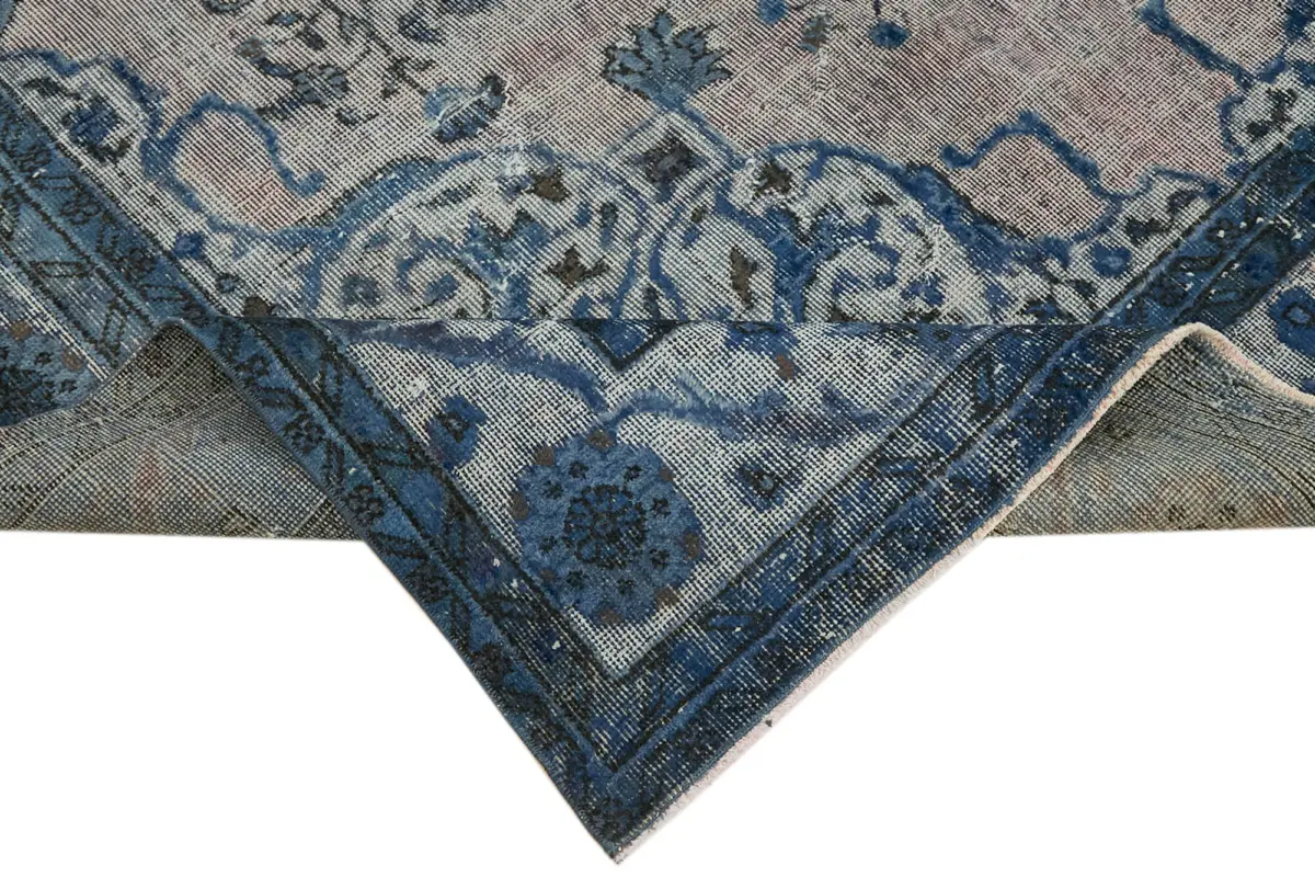 Oyma Mavi Pamuk Üzerine Yün El Dokuma Kilim-206x316 - Görsel 6