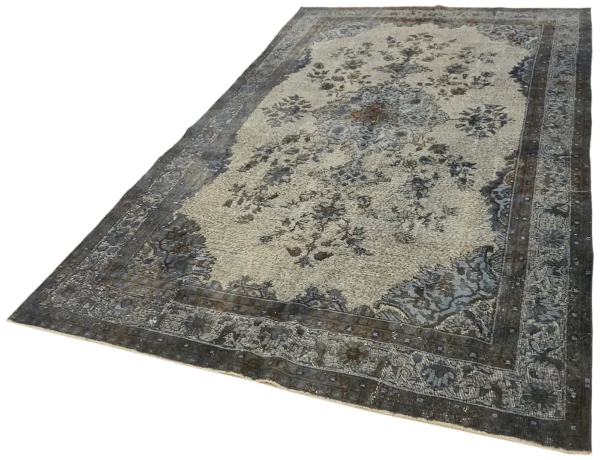Oyma Gri Pamuk Üzerine Yün El Dokuma Kilim-203x324 - Görsel 3