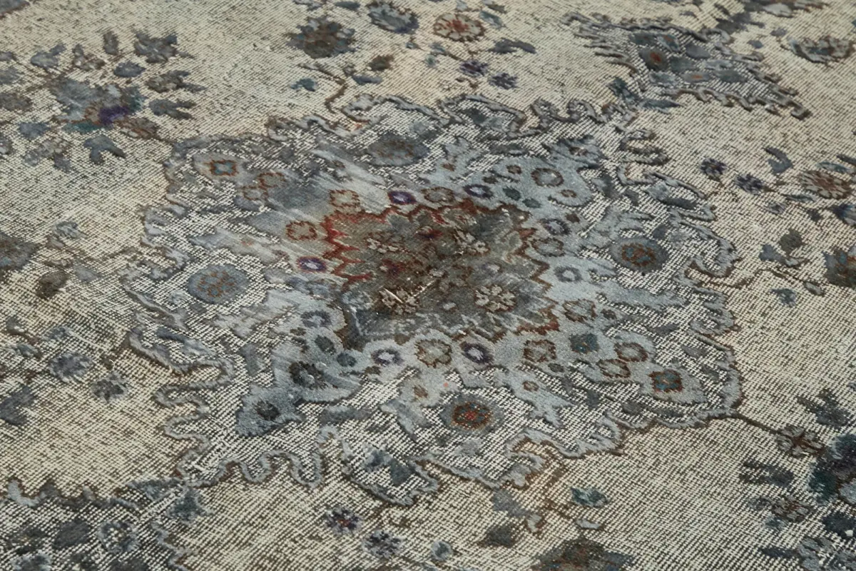 Oyma Gri Pamuk Üzerine Yün El Dokuma Kilim-203x324 - Görsel 5