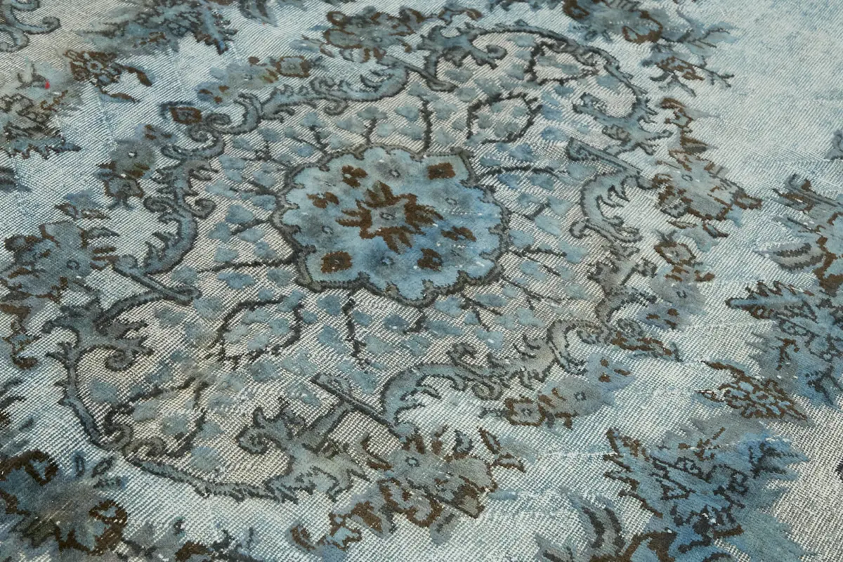 Oyma Mavi Pamuk Üzerine Yün El Dokuma Kilim-198x323 - Görsel 5