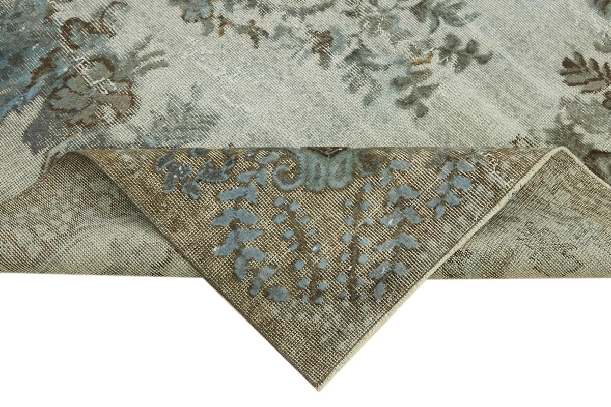 Oyma Mavi Pamuk Üzerine Yün El Dokuma Kilim-195x283 - Görsel 6