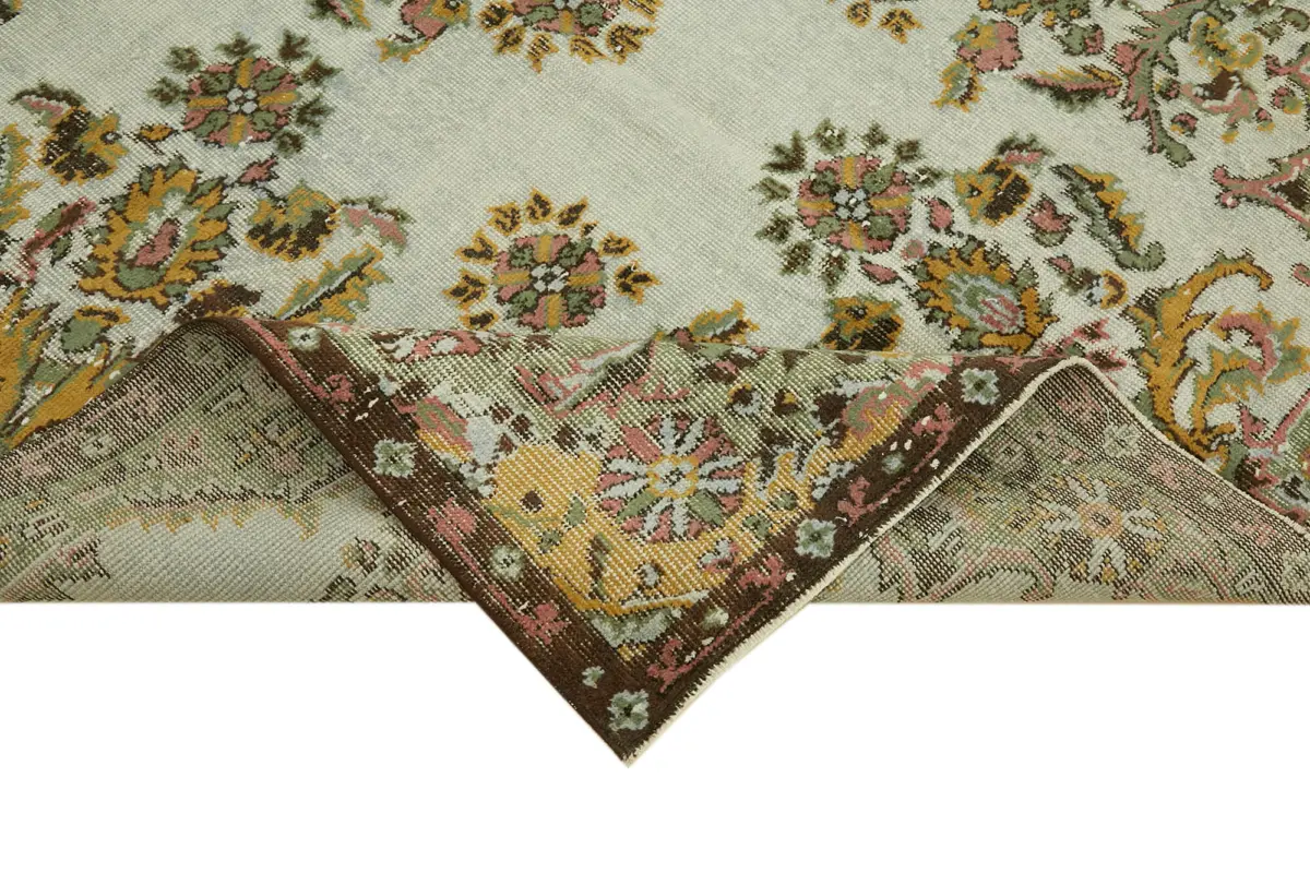 Oyma Yeşil Pamuk Üzerine Yün El Dokuma Kilim-186x302 - Görsel 6