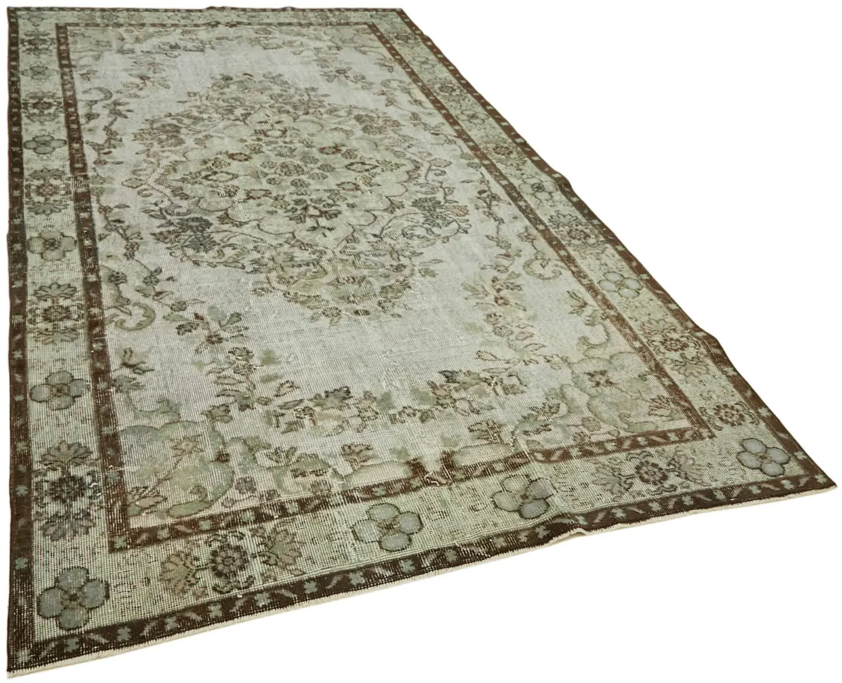 Oyma Gri Pamuk Üzerine Yün El Dokuma Kilim-182x309 - Görsel 2