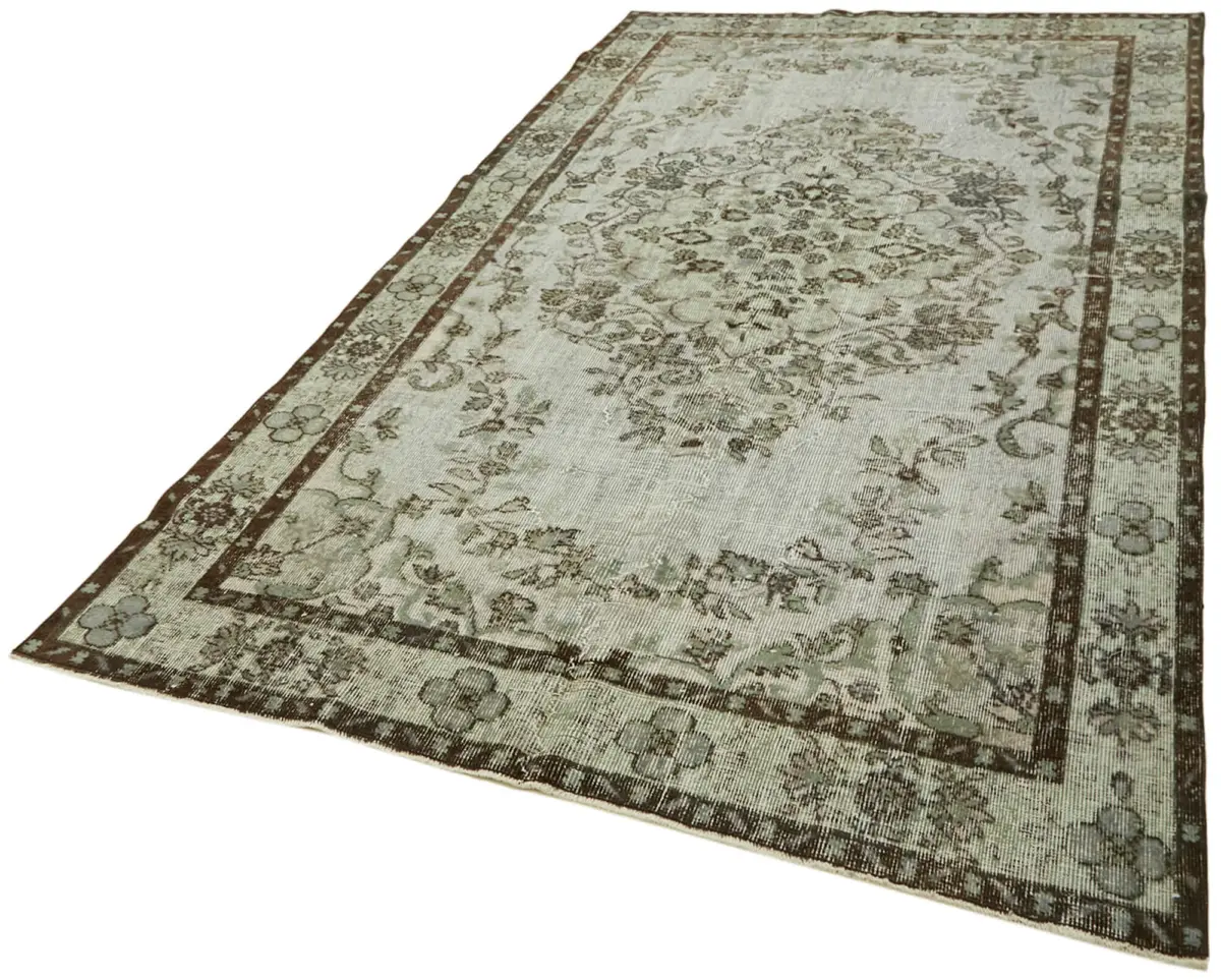Oyma Gri Pamuk Üzerine Yün El Dokuma Kilim-182x309 - Görsel 3