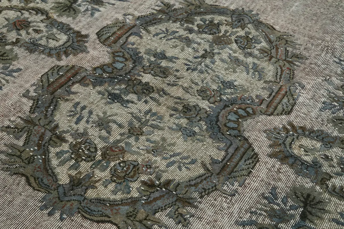 Oyma Gri Pamuk Üzerine Yün El Dokuma Kilim-190x302 - Görsel 5