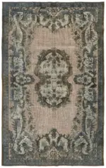 Oyma Gri Pamuk Üzerine Yün El Dokuma Kilim-210x326